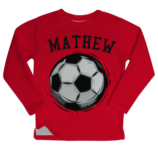 Soccer Ball Name Red Boys Sweatshirt Fleece Side Vents