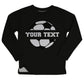 Soccer Ball Your Text Black Heather Fleece Sweatshirt Side Vents