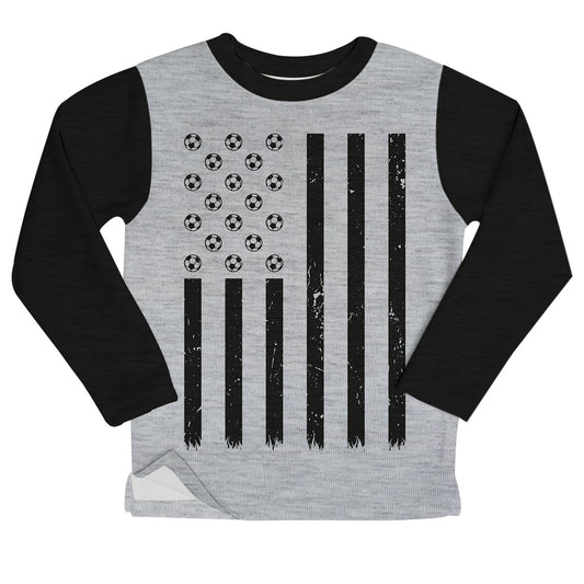 USA Flag Soccer Balls Gray Heather Fleece Sweatshirt