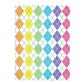 Argyle Print White Pink and Yellow Plush Minky Throw Blanket 38 x 47""