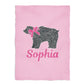 Bear Personalized Name Pink Plush Minky Throw Blanket 38 x 47""