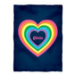 Heart Personalized Name Navy Plush Minky Throw Blanket 38 x 47""