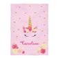 Unicorn and Roses Personalized Name Pink Plush Minky Throw Blanket 38 x 47""