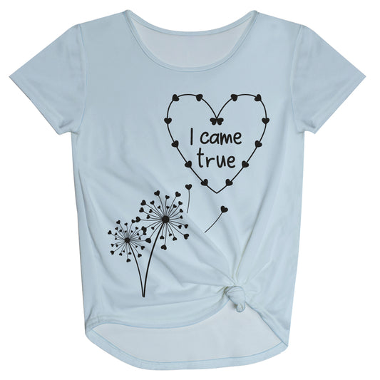 Dandelion I Cam True Light Blue Short Sleeve Knot Top