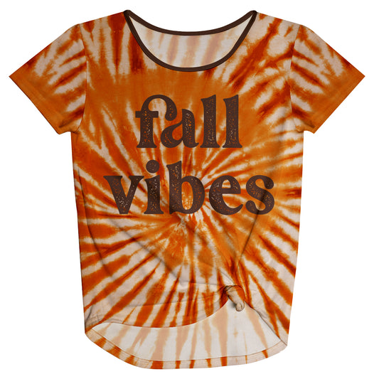 Fall Vibes Orange and White Knot Top