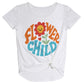 Flower Child White Knot Top