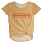 Blessed Khaki Knot Top