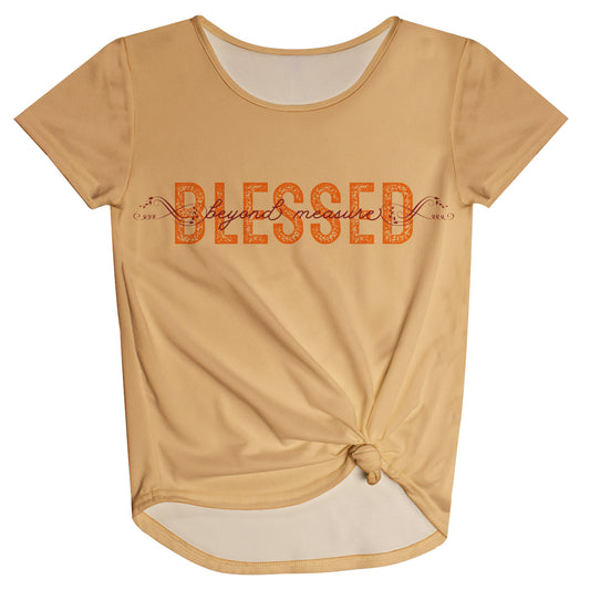 Blessed Khaki Knot Top