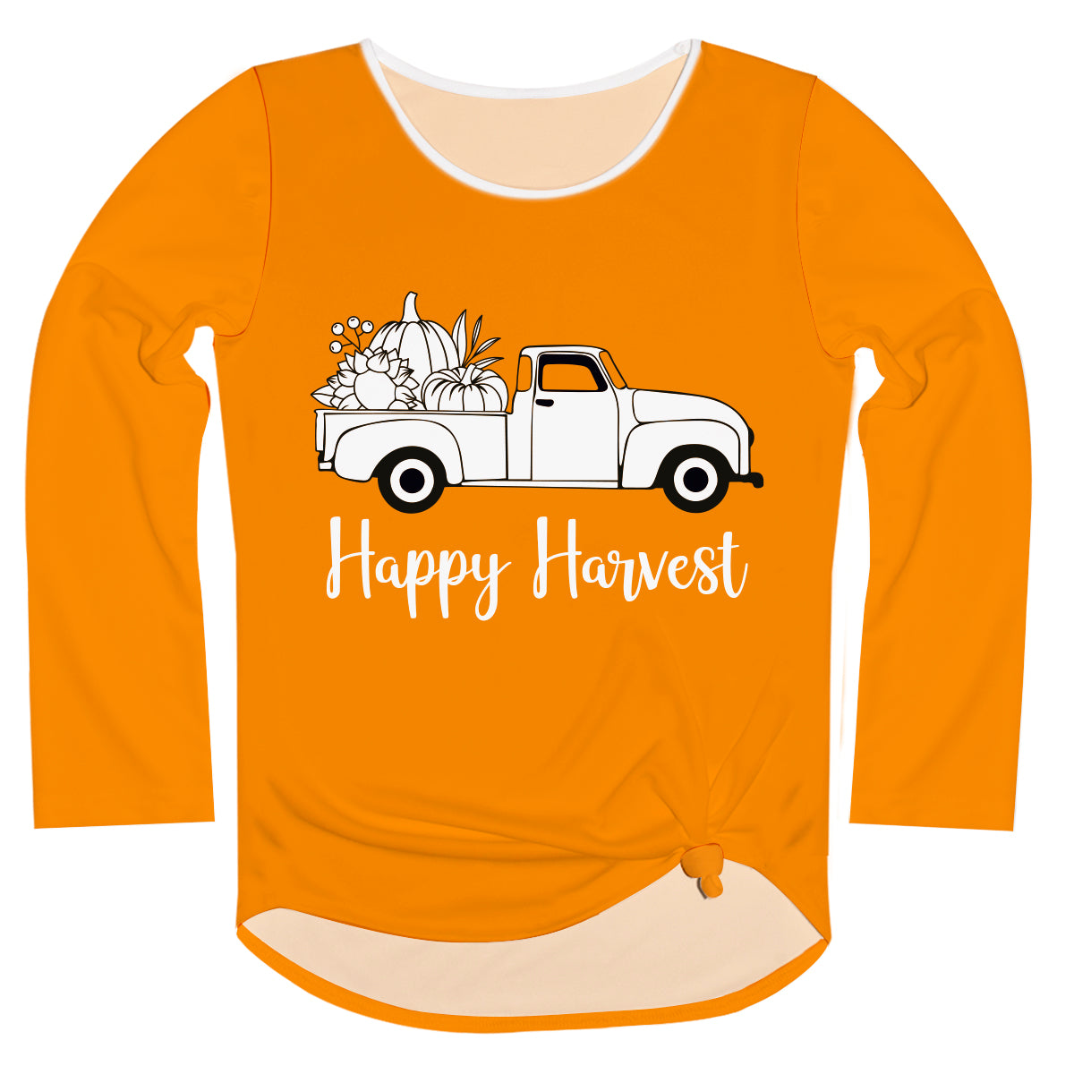 Happy Harvest Orange Long Sleeve Knot Top