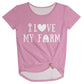 I Love My Farm Pink Knot Top