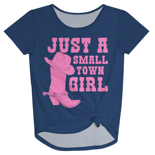 Just A Small Town Girl Navy Knot Top