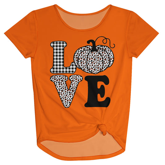 Love Orange Knot Top