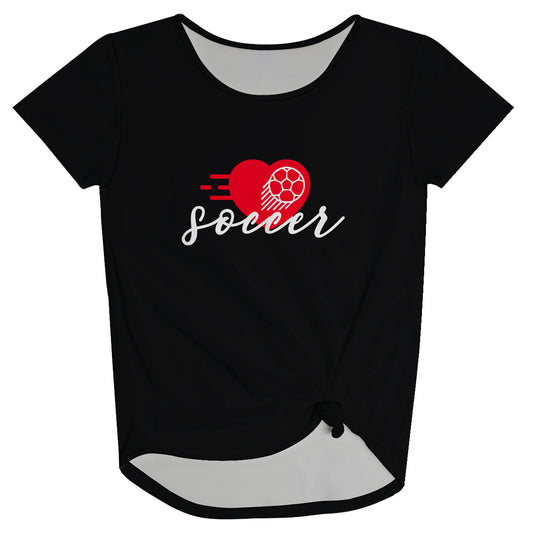 Love Soccer Black Knot Top