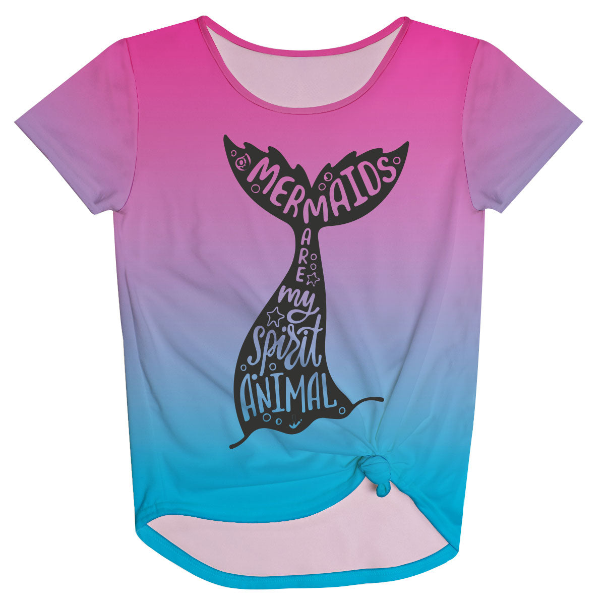 Mermaids Turquoise and Pink Knot Top