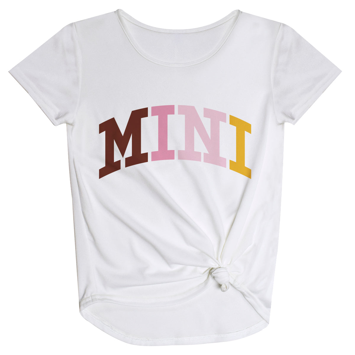 Mini White Short Sleeve Knot Top