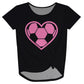 Soccer Heart Personalized Number Black Knot Top - Wimziy&Co.
