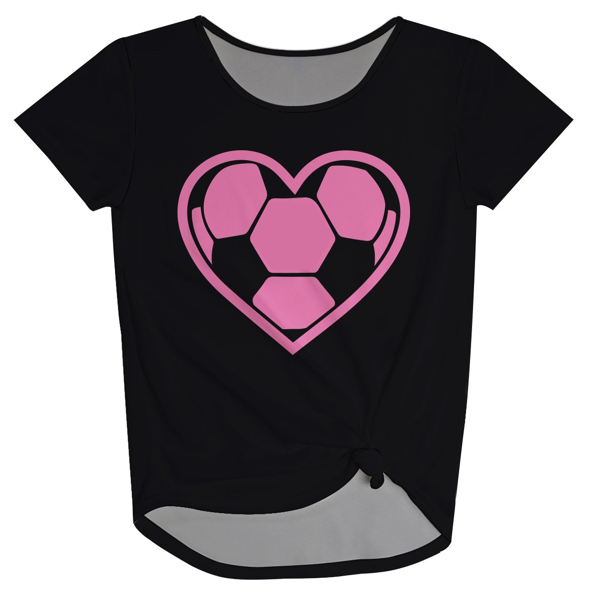 Soccer Heart Personalized Number Black Knot Top - Wimziy&Co.