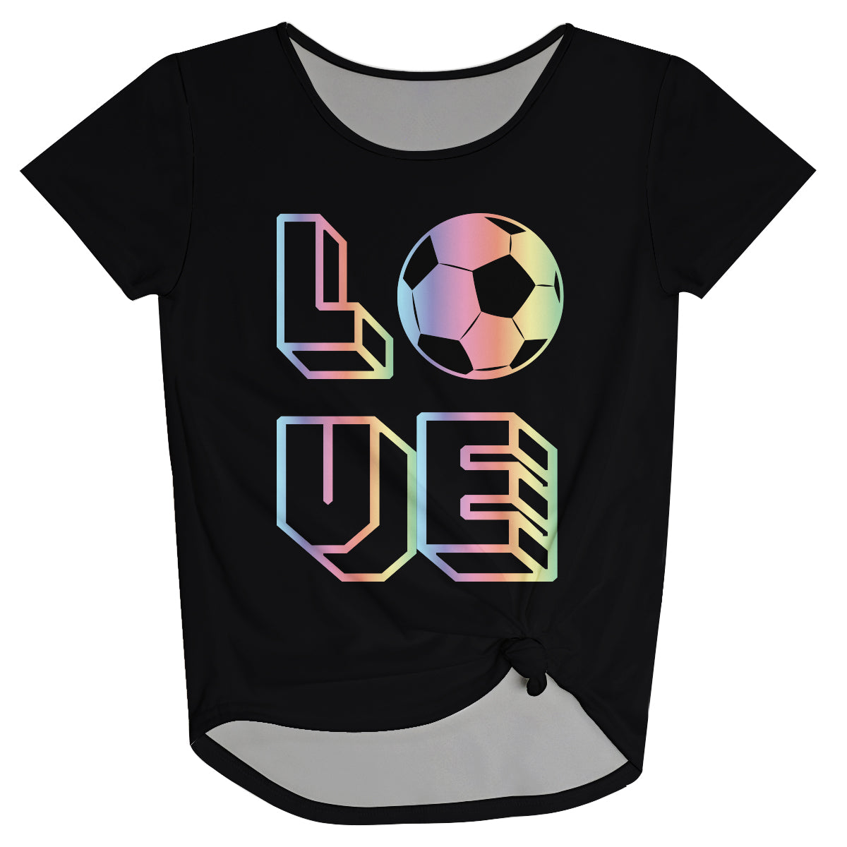 Soccer Love Black Knot Top