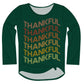 Thankful Green Long Sleeve Knot Top