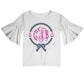 Anchors Rope Monogram White Short Sleeve Ruffle Top