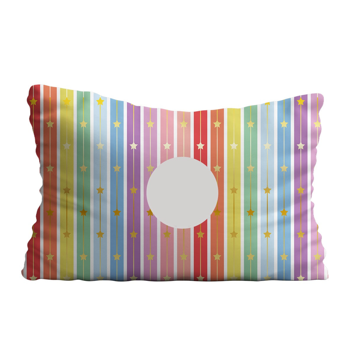 Stars Print Personalized Monogram Rainbow Colors Stripes Pillow Case 20 x 27"" - Wimziy&Co.