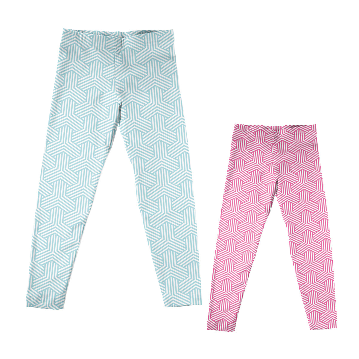 Geometric Print Turquoise Leggings - Wimziy&Co.