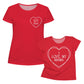 Heart Red and White Short Sleeve Tee Shirt - Wimziy&Co.