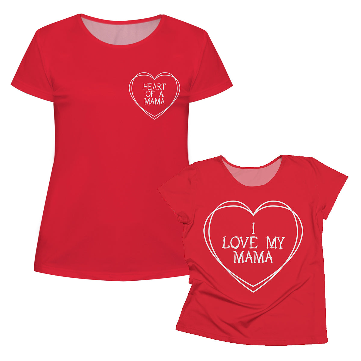 Heart Red and White Short Sleeve Tee Shirt - Wimziy&Co.
