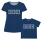 Key Combination Navy and White Short Sleeve Tee Shirt - Wimziy&Co.