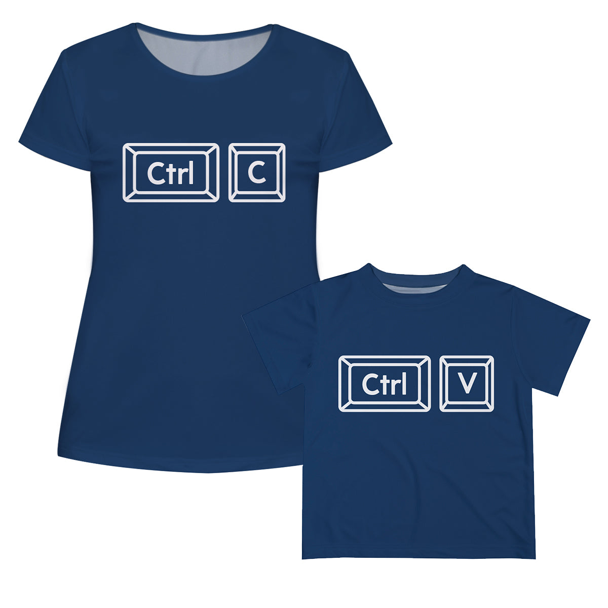 Key Combination Navy and White Short Sleeve Tee Shirt - Wimziy&Co.