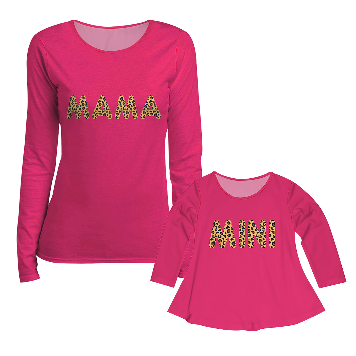 Mini Leopard Print Hot Pink Long Sleeve Laurie Top - Wimziy&Co.