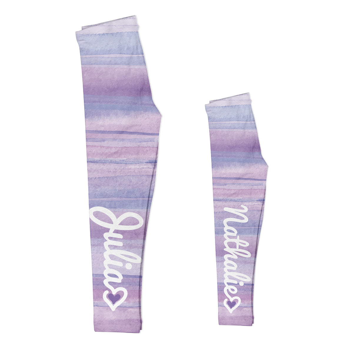 Personalized Name Pink Purple and Blue Watercolor Leggings - Wimziy&Co.