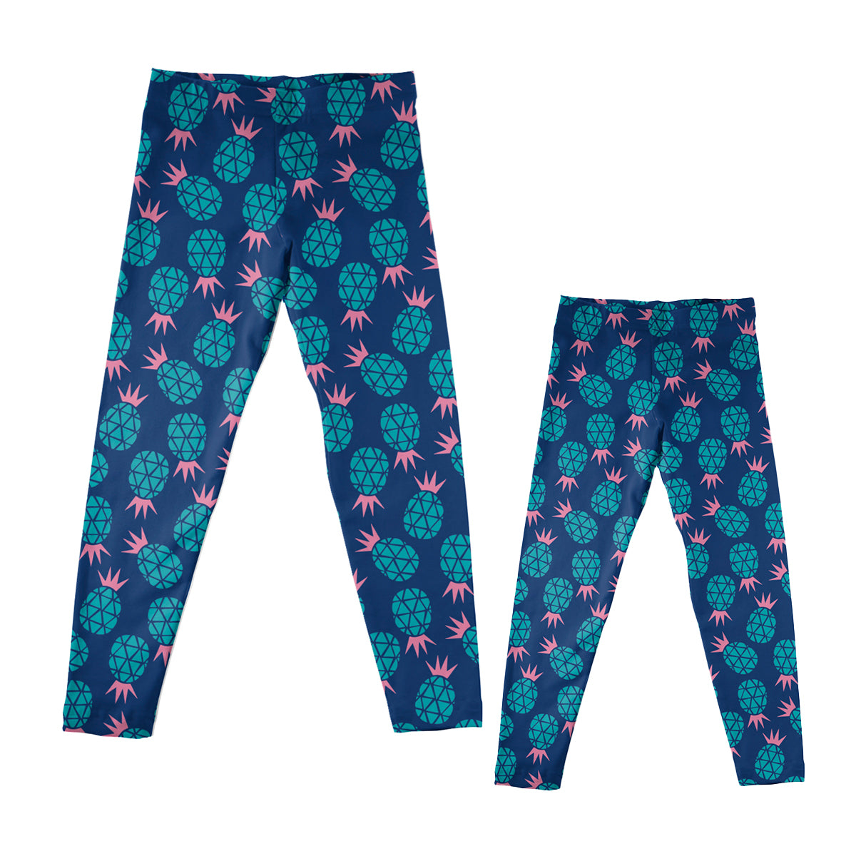 Pineapple Print Navy and Turquoise Leggings - Wimziy&Co.