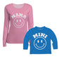 Smile Face Royal Long Sleeve Tee Shirt - Wimziy&Co.
