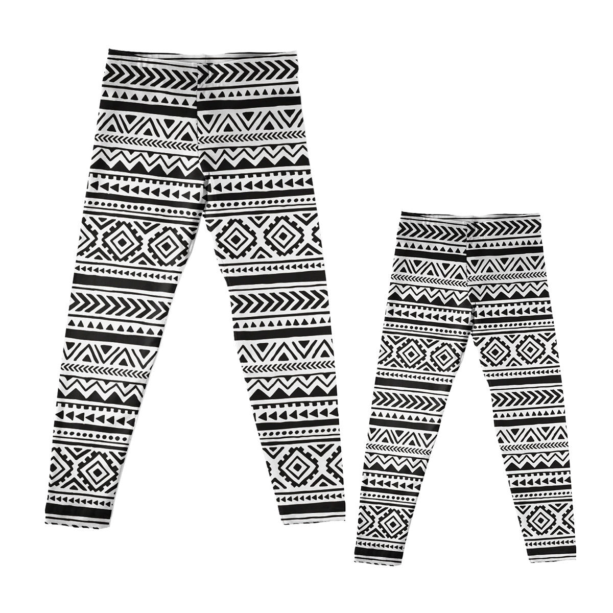 Tribal Print Black and White Leggings - Wimziy&Co.
