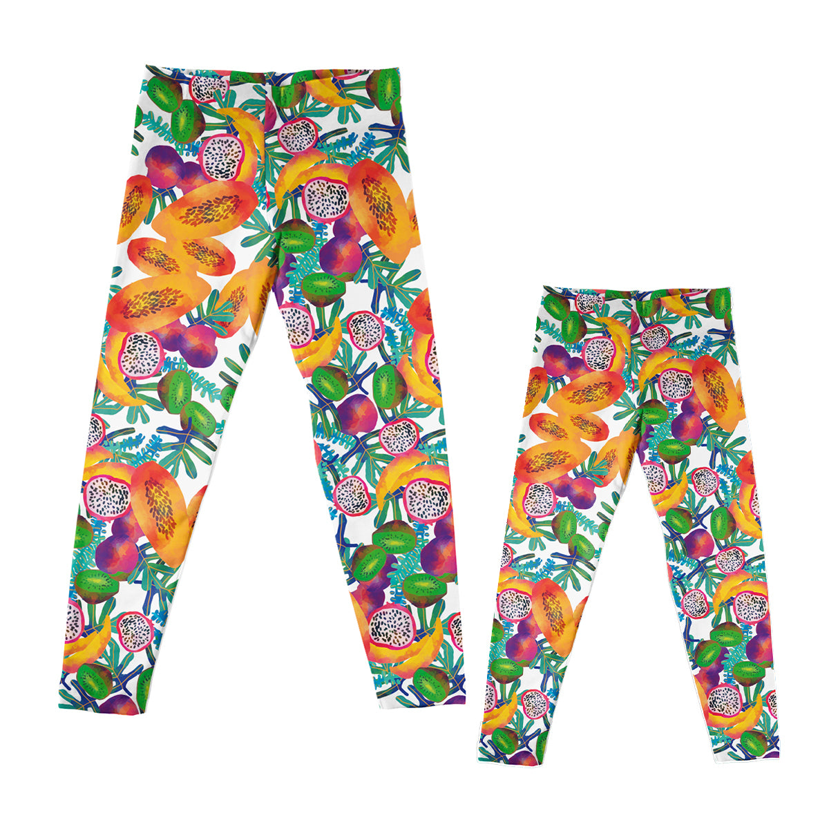 Fruits Print White Leggings - Wimziy&Co.