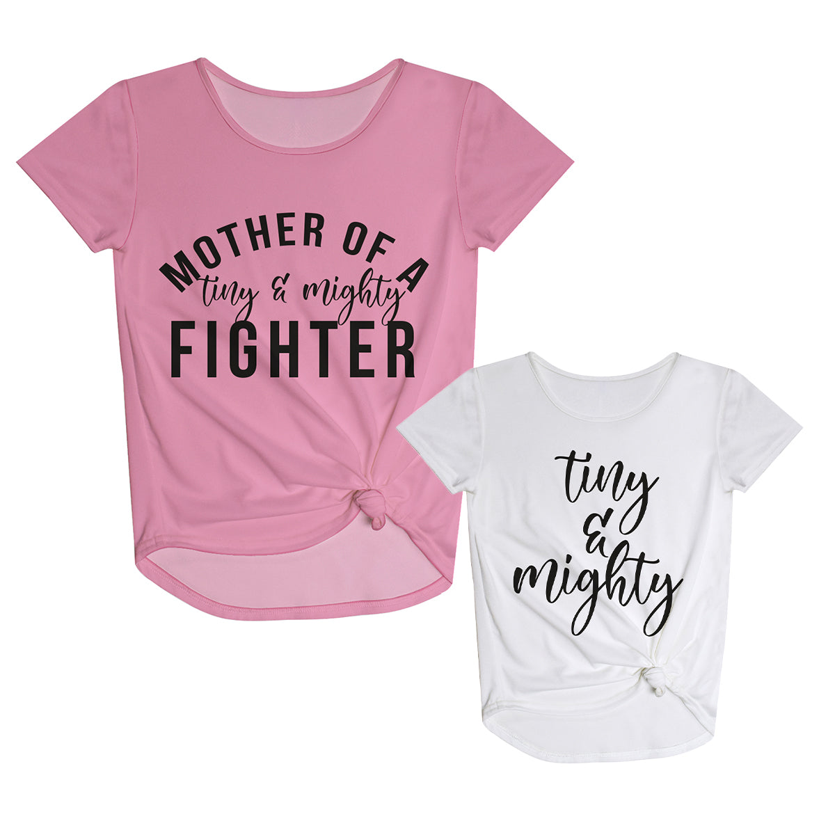 Mother Of A Tiny and Mighty Pink Short Sleeve Knot Top - Wimziy&Co.