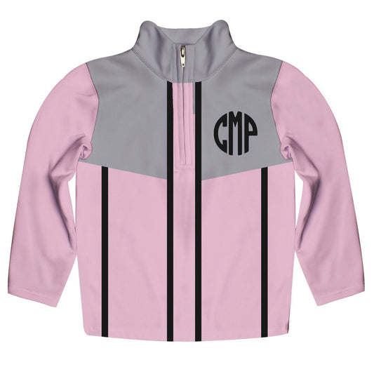 Blush Personalized Monogram Pink Heavy Weight Performance 4-Way Stretch 1/4 Zip Pullover