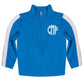 Geometric Personalized Monogram Blue Heavy Weight Performance 4-Way Stretch 1/4 Zip Pullover