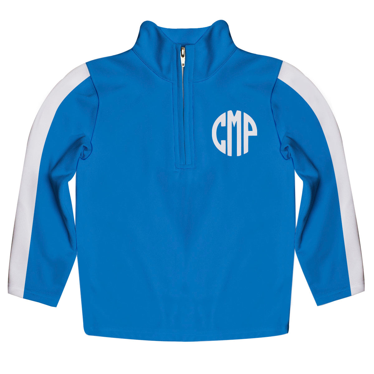 Geometric Personalized Monogram Blue Heavy Weight Performance 4-Way Stretch 1/4 Zip Pullover