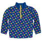 Happy Faces Print Royal Heavy Weight Performance 4-Way Stretch 1/4 Zip Pullover