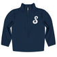 Personalized Initial Name Navy Heavy Weight Performance 4-Way Stretch 1/4 Zip Pullover