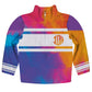 Paint Personalized Monogram Purple Orange and Pink Heavy Weight Performance 4-Way Stretch 1/4 Zip Pullover