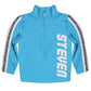 Stripes Glitter Personalized Name Turquoise Gray and White Heavy Weight Performance 4-Way Stretch 1/4 Zip Pullover