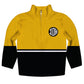 Stripes Personalized Monogram Yellow and Black Heavy Weight Performance 4-Way Stretch 1/4 Zip Pullover