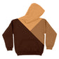 Block Colors Brown Fleece Long Sleeve Hoodie