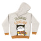 Sweater Weather Ivory and Brown Fleece Long Sleeve Hoodie