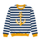 Anchor White Navy and Yellow Stripes Crewneck Sweatshirt