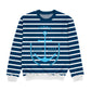 Anchor Personalized Name Navy Stripes Crewneck Sweatshirt