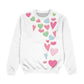 Hearts Pink Green and White Crewneck Sweatshirt